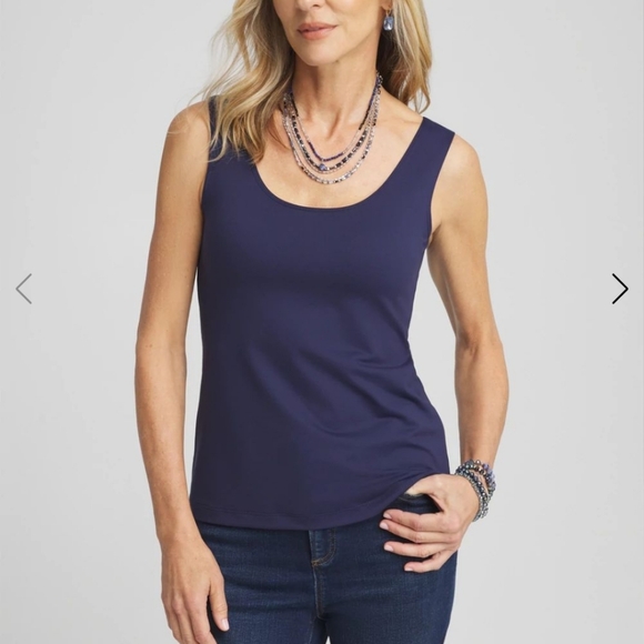 Chico's Navy Blue Fitted Microfiber Sleeveless Tank Top Size 3 (XL).  EUC - Picture 3 of 7
